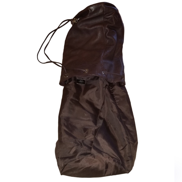 CK Calvin Klein brown Real leather duffle bucket backpack bag - Picture 5 of 14